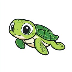 Fototapeta premium Cute cartoon sea turtle