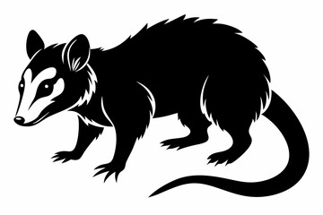 opossum sihouette black vector