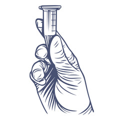 Hand holding test tube