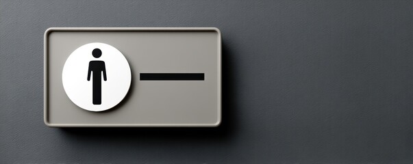 Gender equity awareness concept. Sign indicating a male restroom, featuring a simple icon design on a textured background.