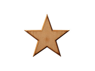 Obraz premium Wooden star shape craft decoration isolated on transparent background