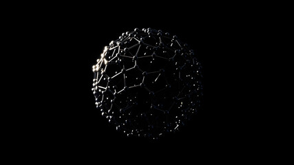 Abstract Sphere Global Network, Hexagon, Honeycomb Shape