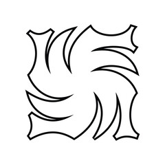 Abstract swirl line art design