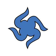 Blue abstract swirl shape design