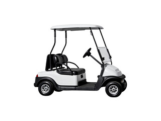 White golf cart isolated on transparent background