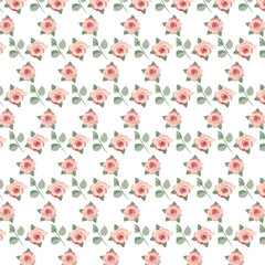 seamless pattern with hearts and flowers