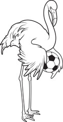 Flamingo Soccer player Soccer Animal Vector Graphic Art Illustration