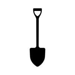 Black Shovel Icon for Gardening Digging Tool Design