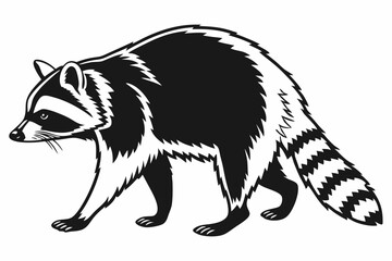 raccoon sihouette black vector