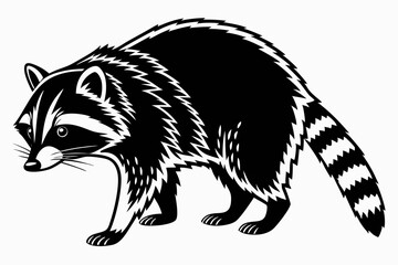 raccoon sihouette black vector