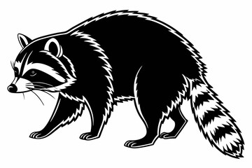 raccoon sihouette black vector