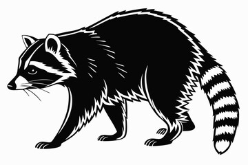 raccoon sihouette black vector