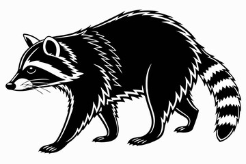 raccoon sihouette black vector