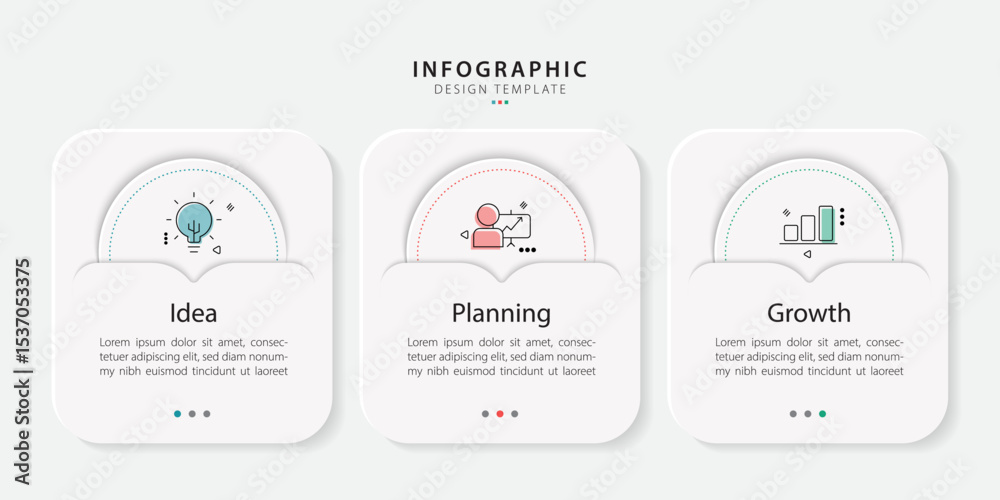 Poster timeline creator infographic template. 3 step timeline journey, calendar flat simple infographics de