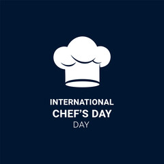 Stylized chef hat illustration on a dark navy blue background