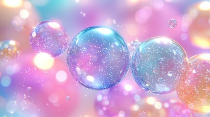 Abstract, vibrant spheres in pastel hues
