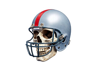 Fototapeta premium Skull in football helmet isolated on transparent background