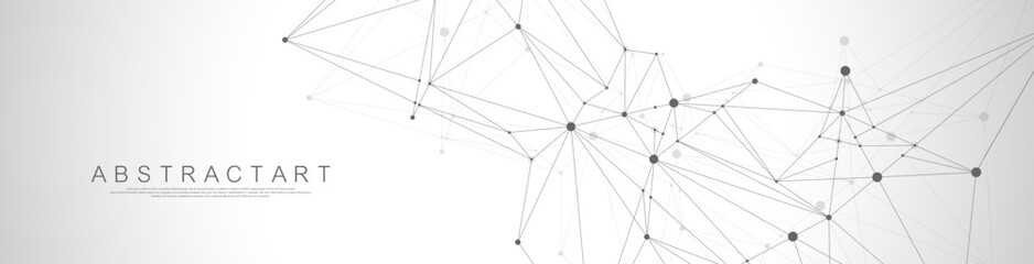 Global network connection concept. Big data visualization. Social network communication in the global computer networks. Internet technology. Business. Science. Vector illustration