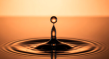 Water Drop Moment-Liquid Collision, Circular Ripples