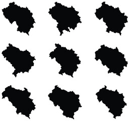 Obraz premium North Macedonia map black silhouette vector style with white background 