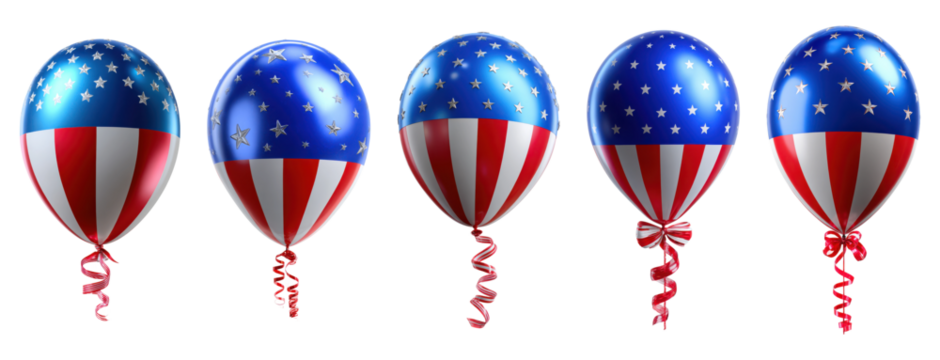 Patriotic balloons with American flag stars and stripes design