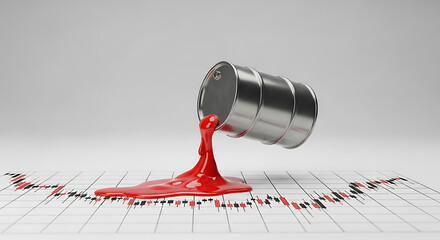Oil Spill on Financial Chart, Market Crash