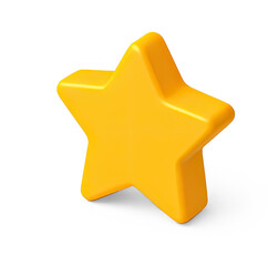 A yellow star on a transparent background
