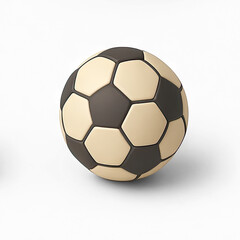Fototapeta premium A soccer ball with a white and brown color scheme, isolated on a transparent background