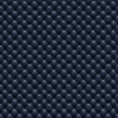 Fototapeta premium Navy blue leather quilting seamless pattern background