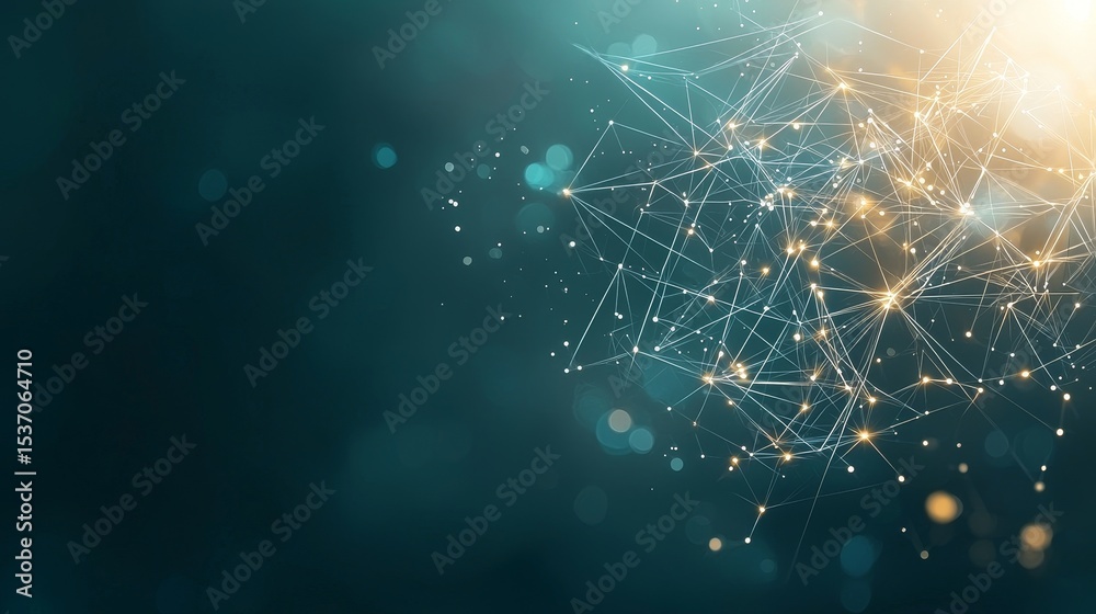 Poster dynamic data visualization digital space abstract art high-tech environment close-up view connectivi