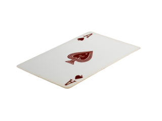 Ace of spades playing card isolated on transparent background