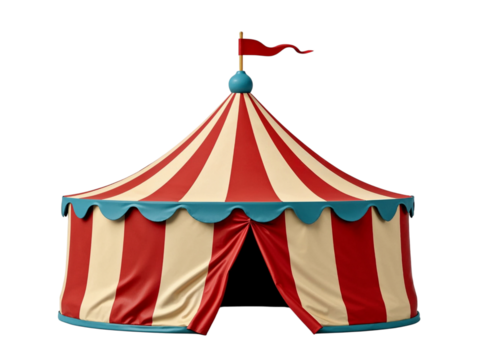 Classic circus tent isolated on transparent background - Powered by Adobe