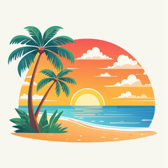 Obraz premium tropical island with palm trees