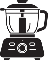 Fototapeta premium Black and white icon of a kitchen blender