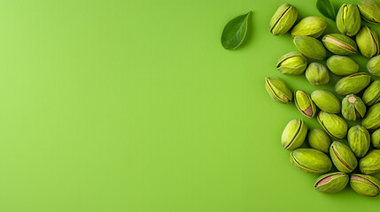 coffee beans on green background