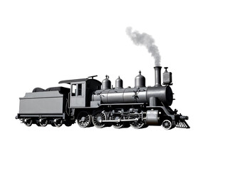 Obraz premium Vintage steam locomotive train isolated on transparent background