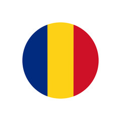 romania round flag, vector isolated on transparent background