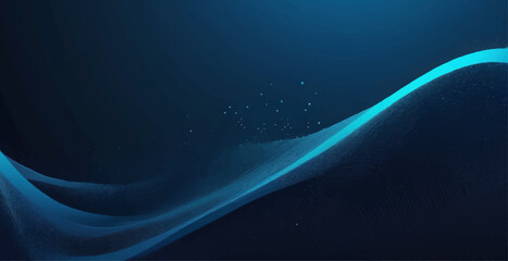 Abstract blue background with dynamic waves and flowing lines for a modern digital design