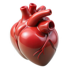 Anatomical heart model isolated on transparent background