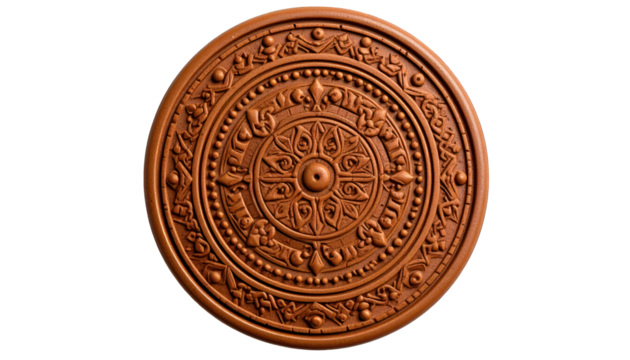 Brown decorative round ornament