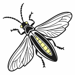 Elegant black and white insect illustration