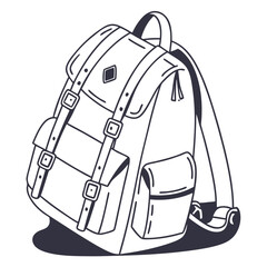 Professional backpack design element isolated on white