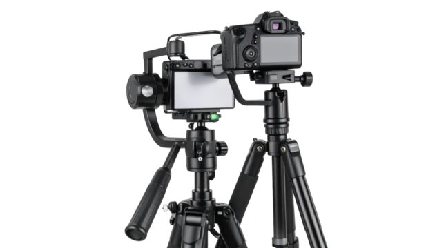 Camera tripod setup studio