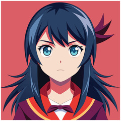 Anime Girl Character Illustration – Japanese Manga Style, Cute Female Anime, Vector Art, Digital Drawing, Manga Girl, Japanese Girl Character, Cartoon Girl, Stylish Anime Girl