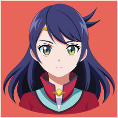 Anime Girl Character Illustration – Japanese Manga Style, Cute Female Anime, Vector Art, Digital Drawing, Manga Girl, Japanese Girl Character, Cartoon Girl, Stylish Anime Girl