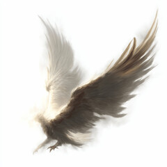 Majestic Wings in Flight A Digital Painting of Angelic or Avian Wings