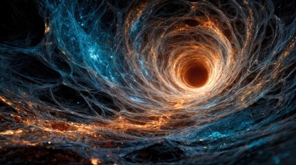 Abstract Tech Tunnel Formed by Neural Connections