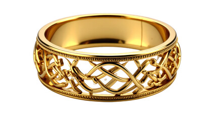 Celtic knotwork gold ring
