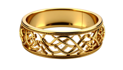 Celtic knotwork gold ring