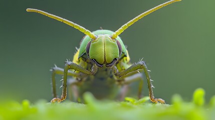 Fototapeta premium Closeup Green Insect Macro Photography Nature